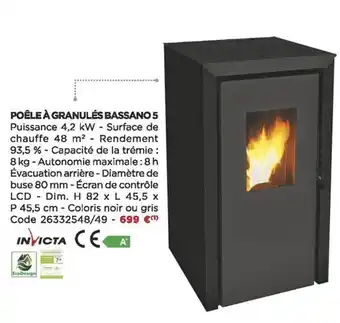 Bricomarché Poêle à granulés bessano 5 offre
