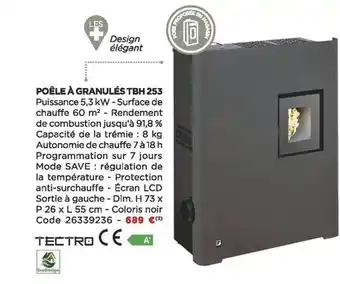 Bricomarché Poêle à granulé tbh 253 tectro offre