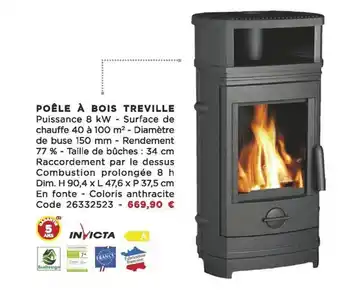 Bricomarché Poêle à bois treville invicta offre