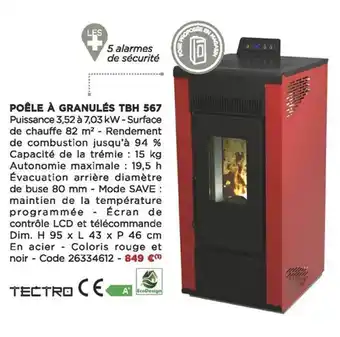 Bricomarché Poêle à granulés tbh 567 offre