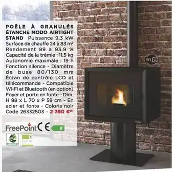 Bricomarché Poêle à granulés étanche modo airtight stand offre
