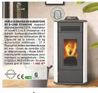 Bricomarché Poêle à granulés eurostove 97 s-line étanche eurostove offre
