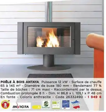 Bricomarché Poêle à bois antaya invicta offre