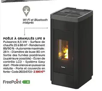 Bricomarché Poêle à granulés life 9 freepoint offre