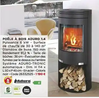 Bricomarché Poêle à bois aduro 1.4 aduro offre