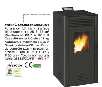 Bricomarché Poêle à granulés adrano 7 offre