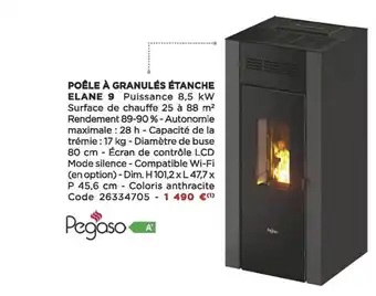 Bricomarché Poêle à granulés étache élane 9 pegaso offre