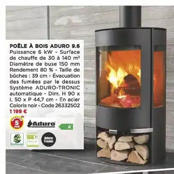 Bricomarché Poêle à bois aduro 9.6 aduro offre