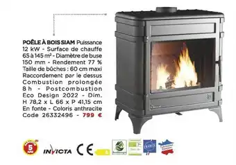 Bricomarché Poêle à bois siam invicta offre