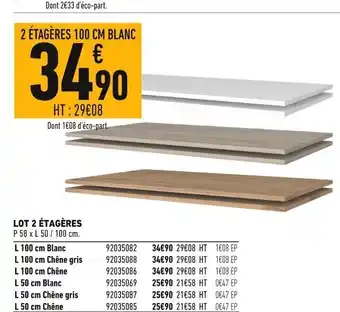 Batkor Lot 2 Étagères offre