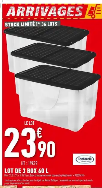 Batkor Lot de 3 Box 60L offre