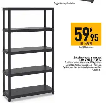 Batkor Étagère 500kg 5 Niveaux offre