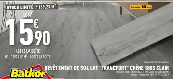 Revêtement de Sol Lvt Francfort Chêne Gris Clair