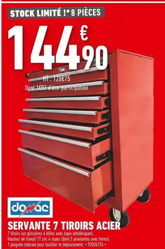 Servante 7 Tiroirs Acier