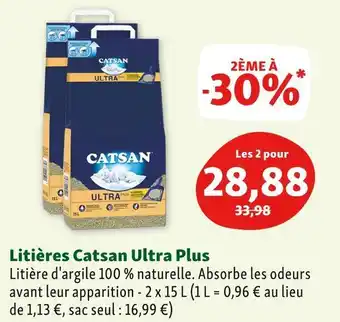 Maxi Zoo Catsan litières ultra plus offre