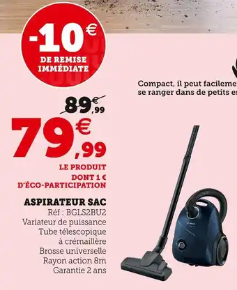 Super U Bosch aspirateur sac offre
