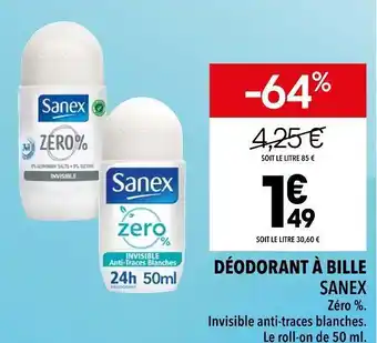 Supeco Sanex déodorant à bille offre
