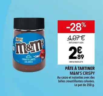 Supeco M&m’s crispy pâte à tartiner offre