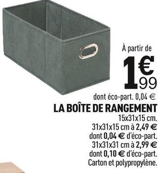 Centrakor La boîte de rangement offre