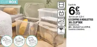 Centrakor Le coffre à roulettes 30 l clip’box offre