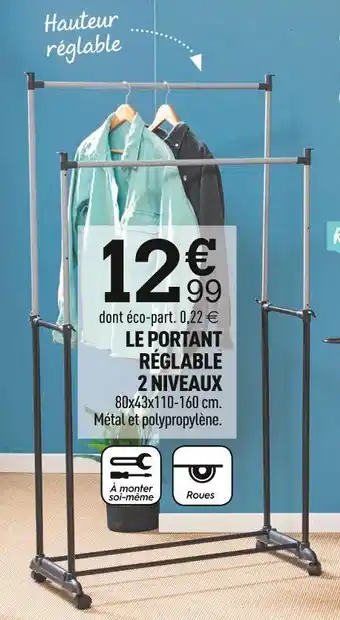Centrakor Le portant réglable 2 niveaux offre