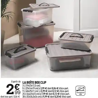 Centrakor Eda la boîte box clip offre