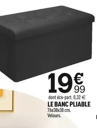 Centrakor Le banc pliable offre