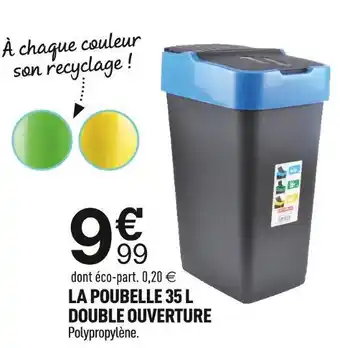 Centrakor La poubelle 35 l double ouverture offre