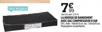 Centrakor La housse de rangement avec sac compresseur d’air offre