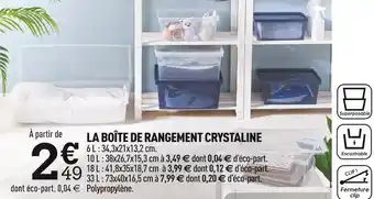 Centrakor La boîte de rangement crystaline offre