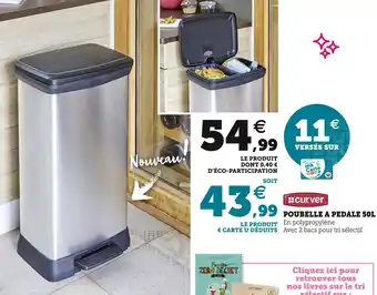 Hyper U Curver poubelle a pedale 50l offre