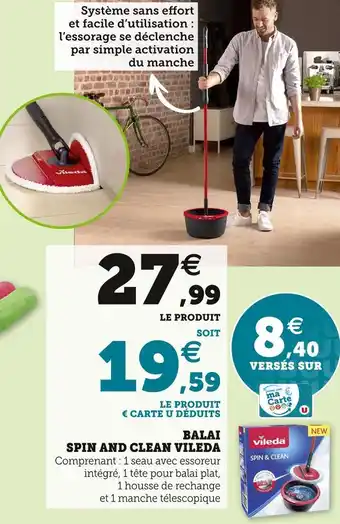 Hyper U Vileda balai spin and clean offre