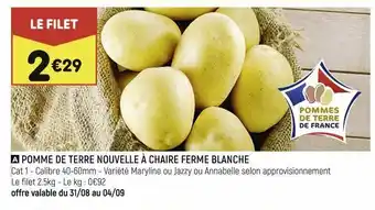 Leader Price Pommes de terre nouvelle à chaire ferme blanche offre