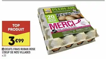 Leader Price Oeufs frais ruban rose l'oeuf de nos villages offre