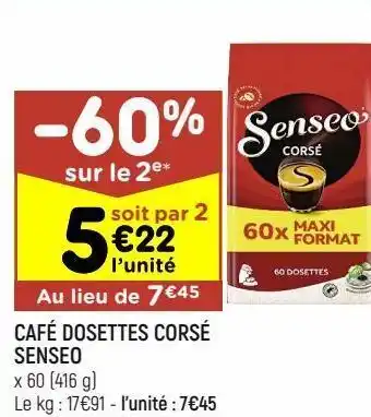 Leader Price Café dosettes corsé senseo offre