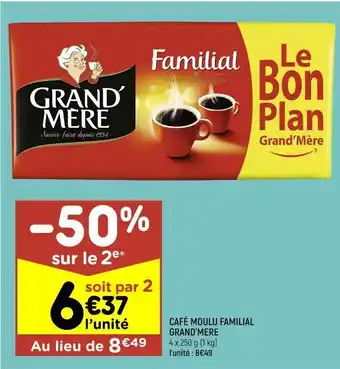 Leader Price Café moulu familial grand'mère offre