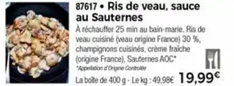 Ris De Veau Sauce Au Sauternes