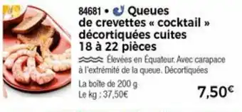 Thiriet Queues De Crevettes Cocktail offre