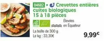 Thiriet Crevettes Entières Cuites Biologiques offre