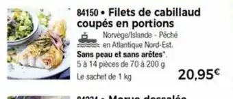 Thiriet Filets De Cabillaud Coupés En Portions offre