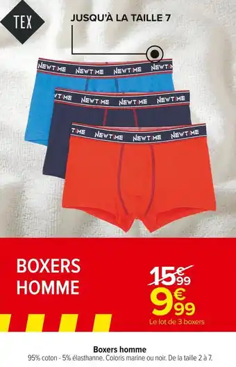 Carrefour Market Tex boxers homme offre
