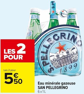 Carrefour Market San pellegrino eau minérale gazeuse offre