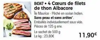 4 Cœurs De Filets De Thon Albacore