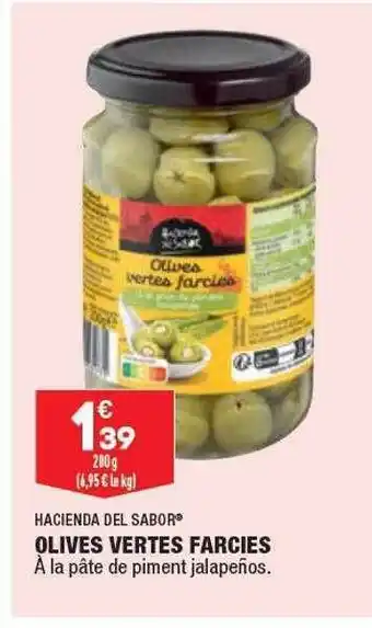 ALDI Hacienda del sabor olives vertes farcies offre