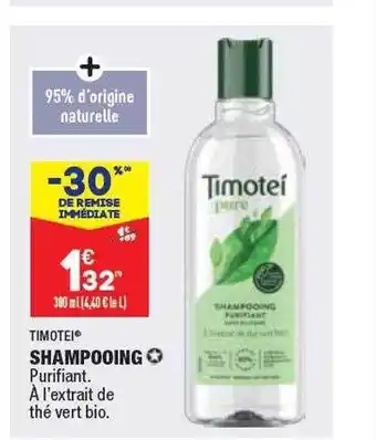 ALDI Timotei shampooing -30% de remise immédiate offre
