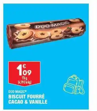 ALDI Duo magic biscuit fourré cacao & vanille offre