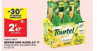 ALDI Tourtel twist boisson sans alcool 0.0° -30% de remise immédiate offre