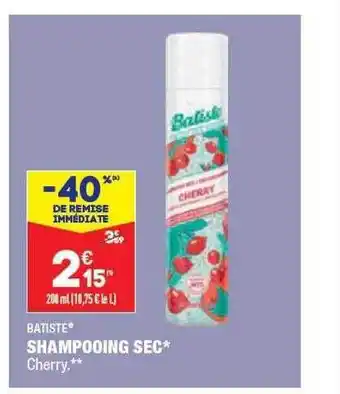ALDI Batiste shampooing sec -40% de remise immédiate offre