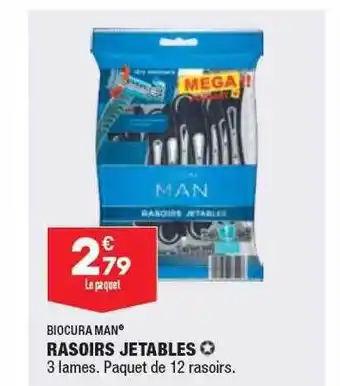 ALDI Biocura man rasoirs jetables offre