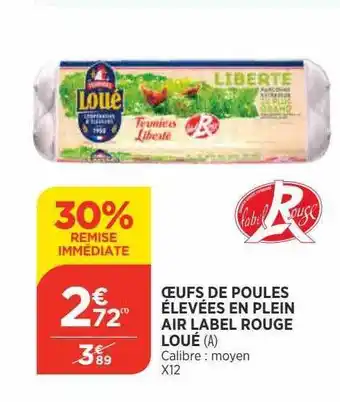Bi1 Oeufs de poules élevées en plein air label rouge loué offre
